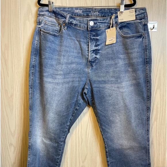 COPY - N/WT ana woman High Rise Straight leg raw hem jeans-self fasten- no zip - Picture 3 of 16